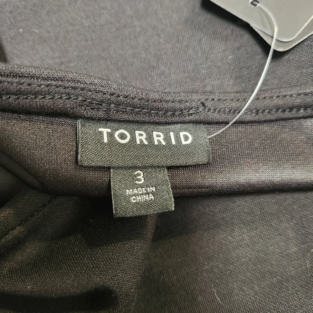 Torrid Black Bodycon Midi Dress With Slit Soft Stretchy Short Sleeve Plus 3X - Picture 11 of 13